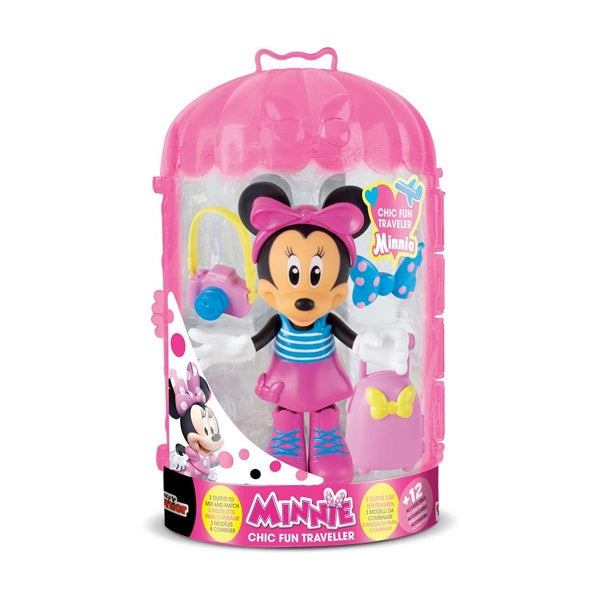 EIC Minnie Jet Set,Bambola 15 cm con accessori,IMC Toys,Eta 3+