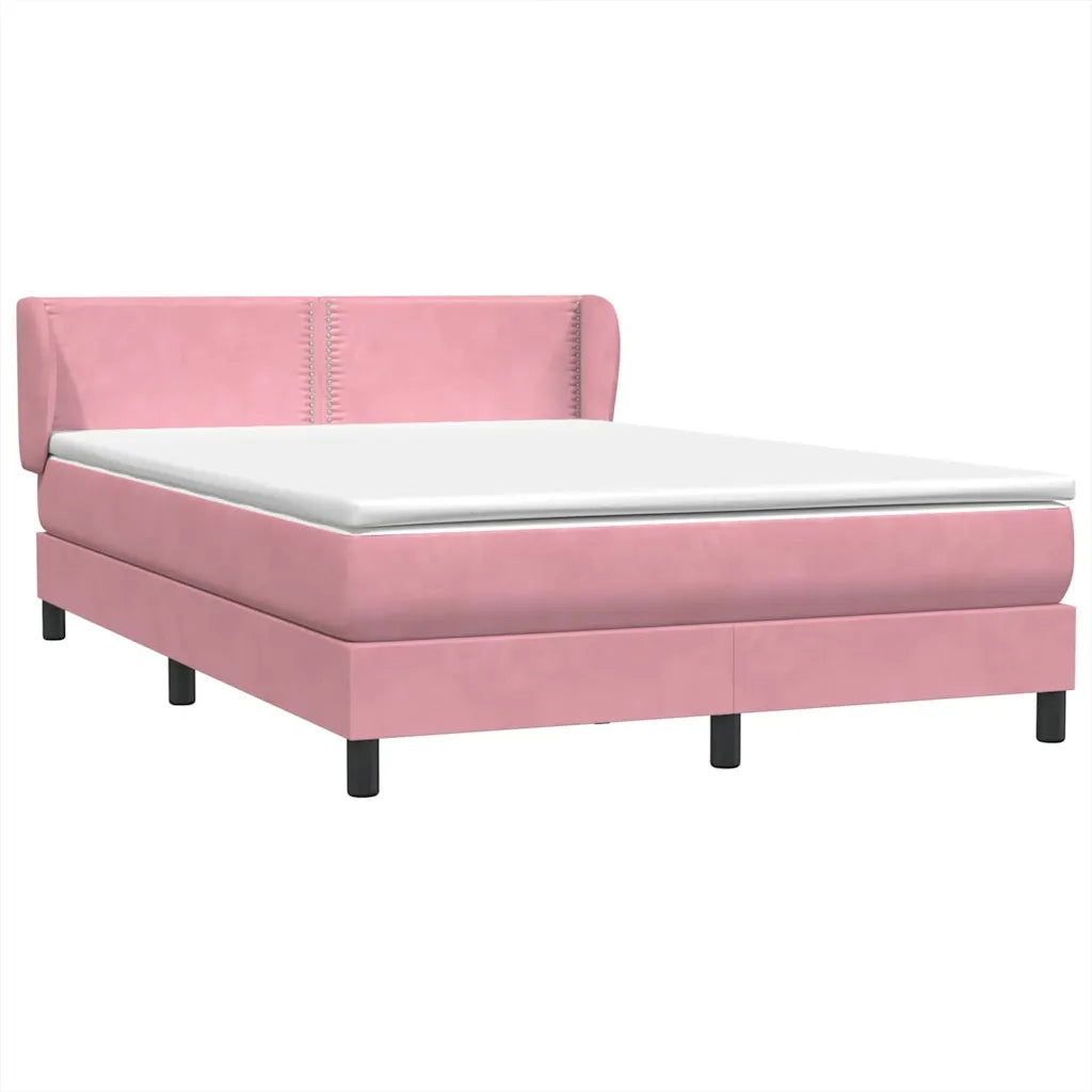 Giroletto a Molle con Materasso Rosa 160x210 cm in Velluto 3317450