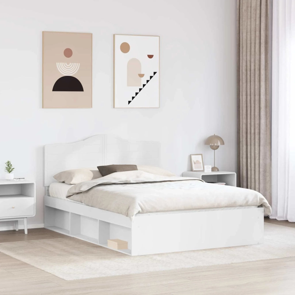 Struttura del letto Bianco 150 x 200 cm Pino massello 3413290