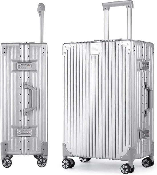 Borsa da viaggio compatta con struttura in alluminio e scocca in PC - 55cm, 35L, slot TSA, 4 ruote