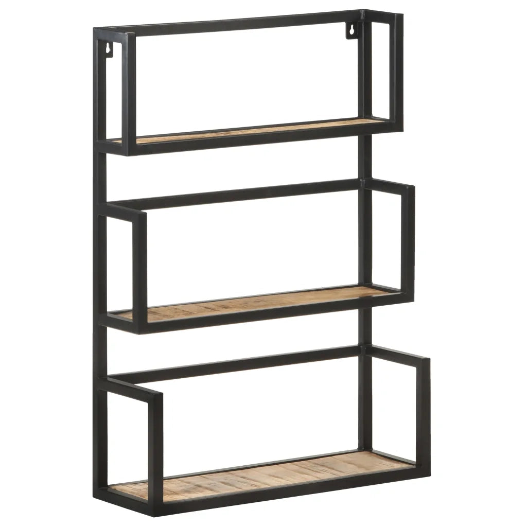 Scaffale a Muro 60x20x85 cm in Legno di Mango Grezzo 321074