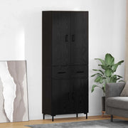 Credenza-Buffet-Armadio da cucina Rovere Nero 69,5 x 34 x 180 cm Legno multistrato 134971