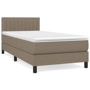 Letto singolo | Letto per adulti | Giroletto a Molle con Materasso Tortora 90x190 cm in Tessuto