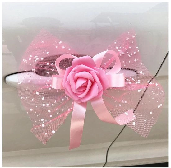 Decorazioni per Auto - Set di Decorazioni per Auto - Fiori Decorativi - 4 Pezzi - Materiale di Alta Qualità - Decorazioni per Auto