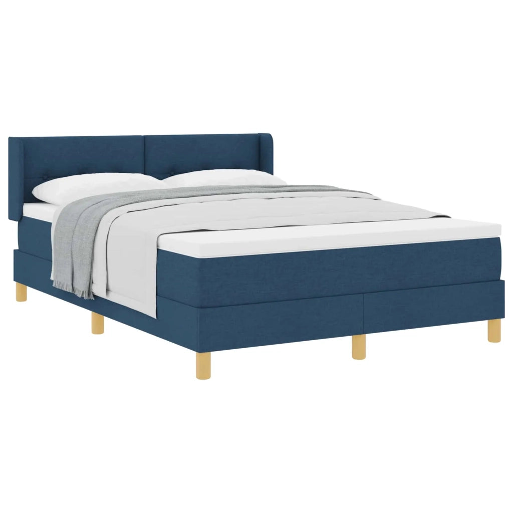 <strong>Letto a Molle< / strong> Blu 160 x 200 cm Tessuto