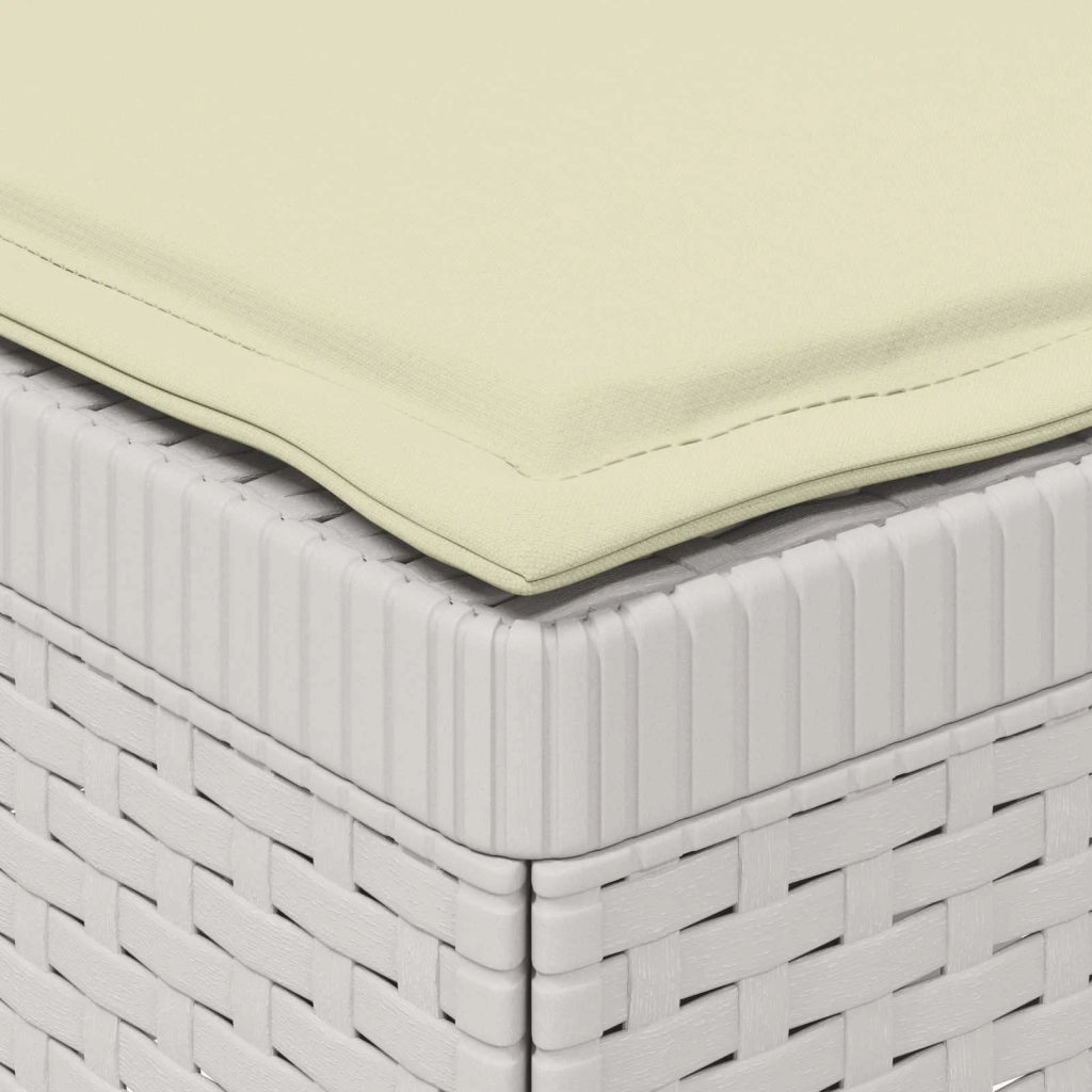 Divano da esterno-Divano da Giardino 3 posti con cuscini in look rattan PP Bianco 688335