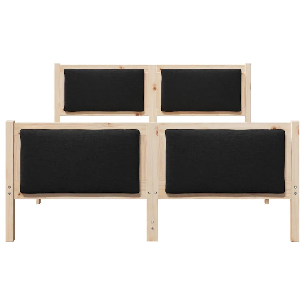 Struttura del letto con testiera Nero 140 x 190 cm Tessuto