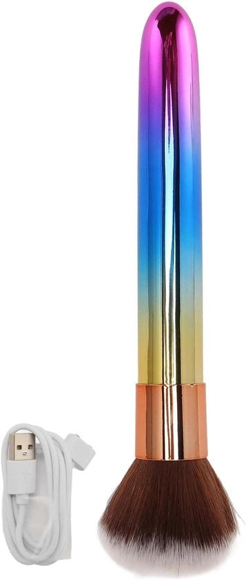 Borsetta elettrica ricaricabile con frequenza regolabile e set di pennelli morbidi per applicazione make-up con accessorio di sostituzione in silicone