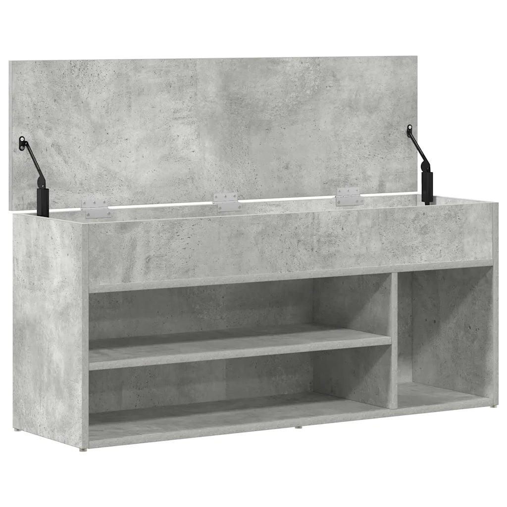 Scarpiera-Scaffale per scarpe Grigio Cemento 102x30,5x45 cm in Legno Multistrato
