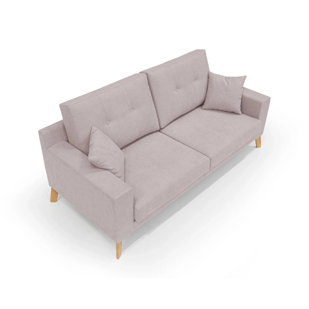 Danish Divano moderno in tessuto morbido impermeabile T02 206 cm rosa