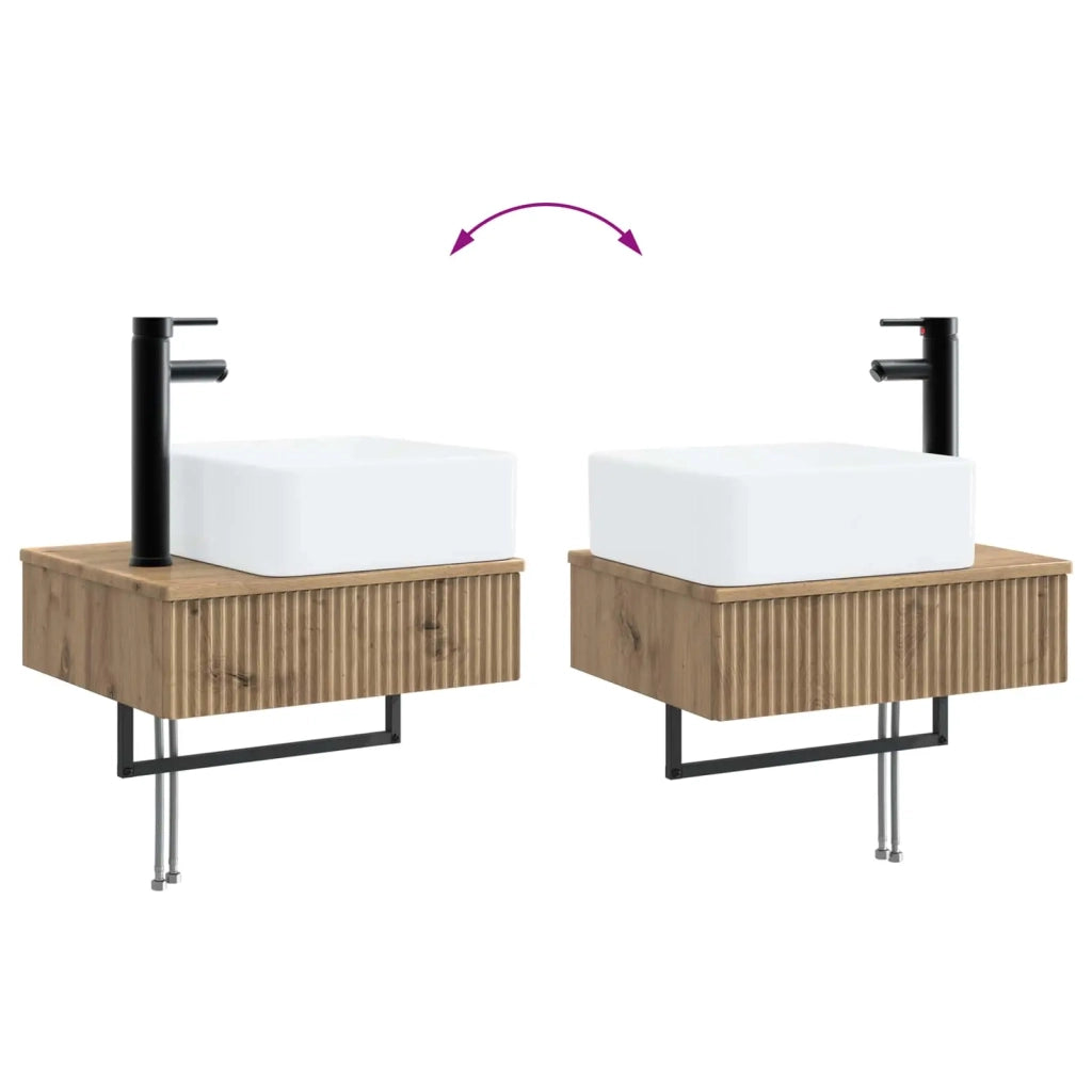 Set di mobili per il bagno 4 pz Rovere Artigianale 3407406