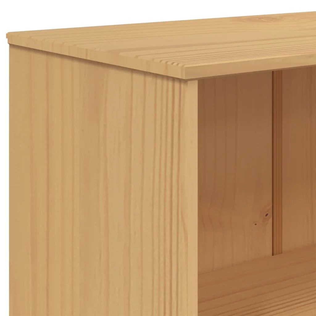 Libreria 4 Ripiani-Scaffale per Libri-Mobile di Stoccaggio OLDEN Marrone in Legno Massello di Pino