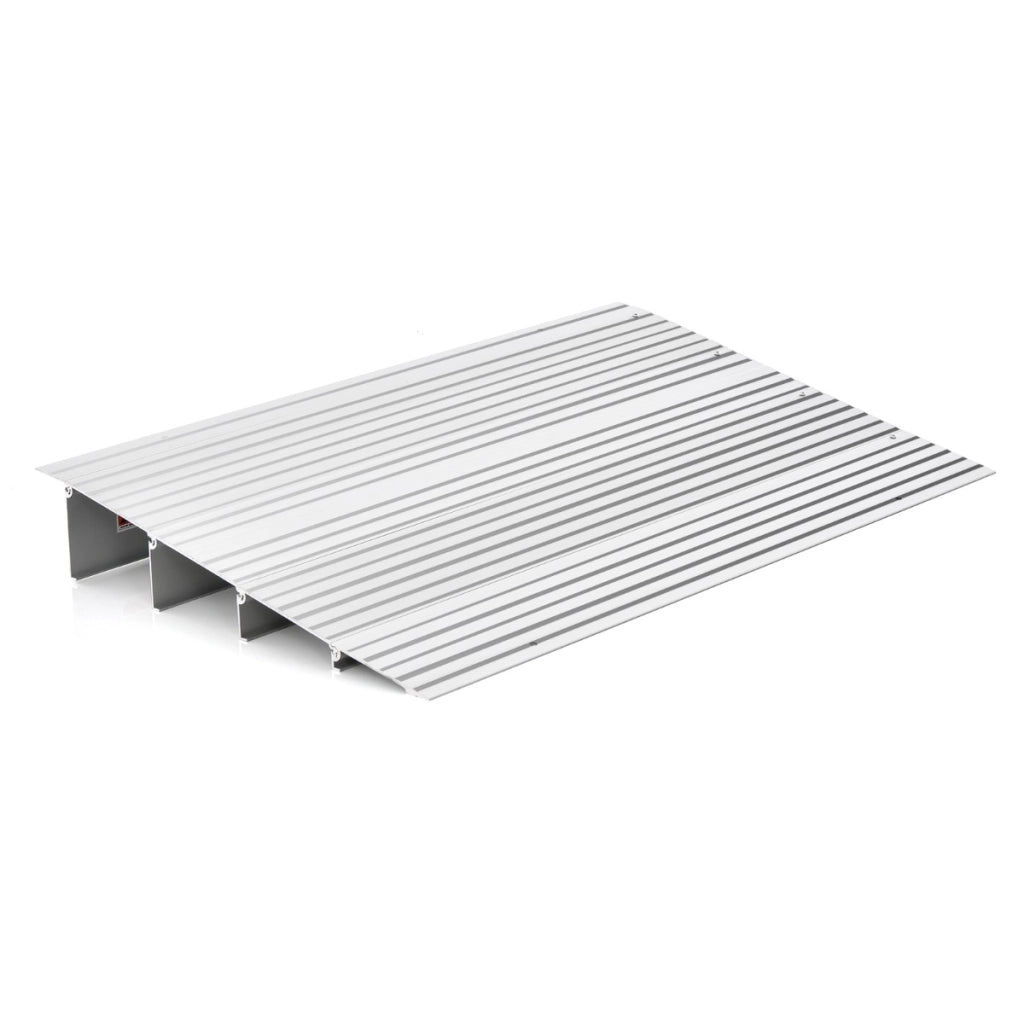 Rampa per soglia porta in alluminio con altezza regolabile, Rampa d'accesso antiscivolo portata 317kg 86,5x54x10,5cm-Salute e bellezza