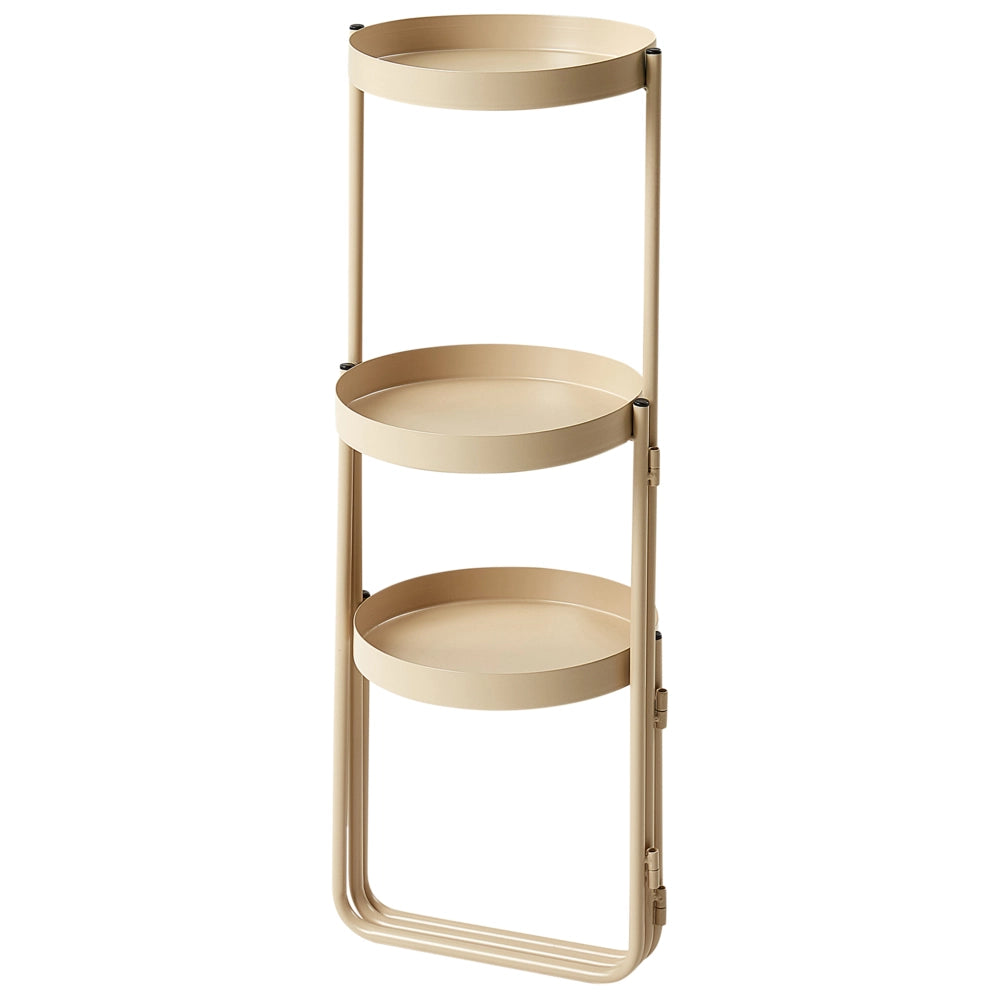 Portapiante per fiori rotondo in metallo beige 21 x 42 x 60 cm per interni ed esterni