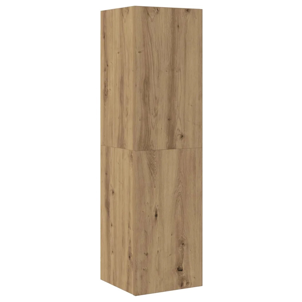 Mobile TV da Parete 4 pz-Credenza per TV sospesa Rovere artigianale Legno multistrato 821973