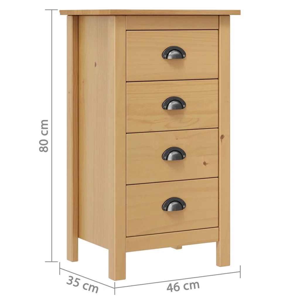 Credenza Hill 46x35x80 cm Legno Massello di Pino 288911