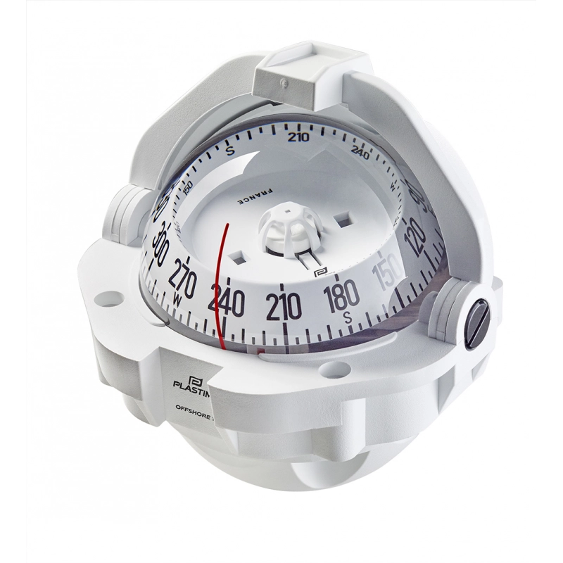 BUSSOLA OFFSHORE 105 NERA INCASSO WHITE COMPASS WITH BLACK CONICAL CARD