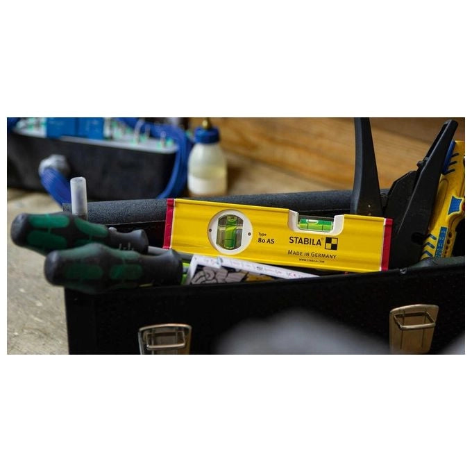 Stabila 19163 80 AS Livella in Alluminio 40 cm 2 Fiale Precisione 0,5 mm-m colore Giallo