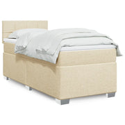 Giroletto a Molle con Materasso Crema 90x190 cm in Tessuto