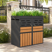 Armadietto da Giardino con Fioriera ¨C MINIMAL ¨C Acciaio Zincato, Ante a Lamelle, 2 Scomparti
