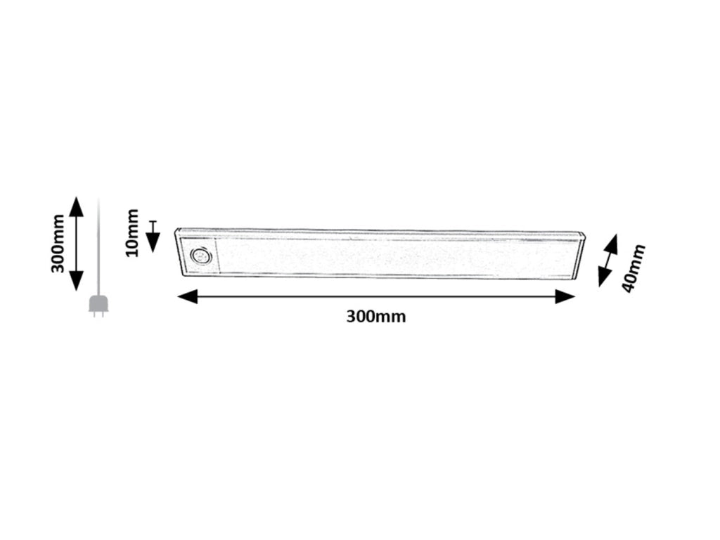 Lampada sottopensile 30cm argento sensore PIR LED 2W Rabalux