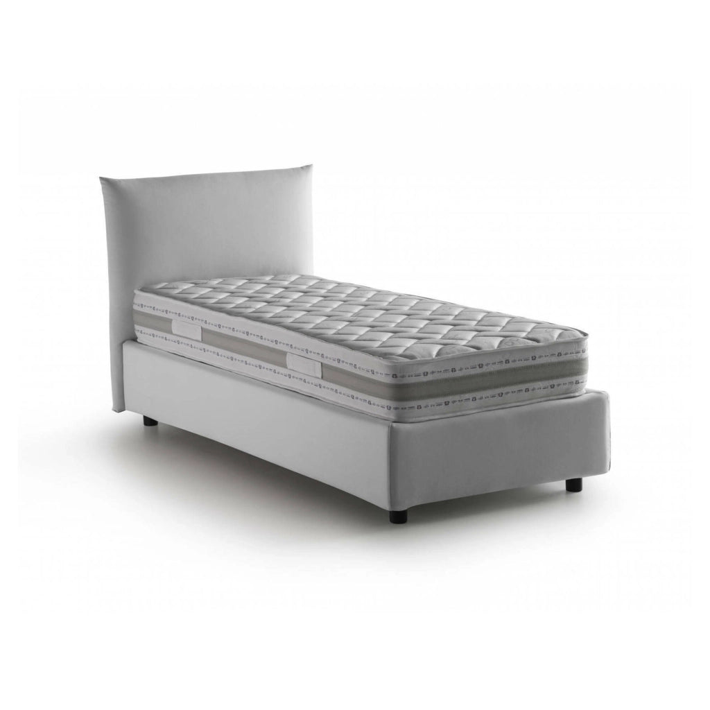 Astianatte, Letto Singolo Materasso Incluso Made in Italy, Bianco