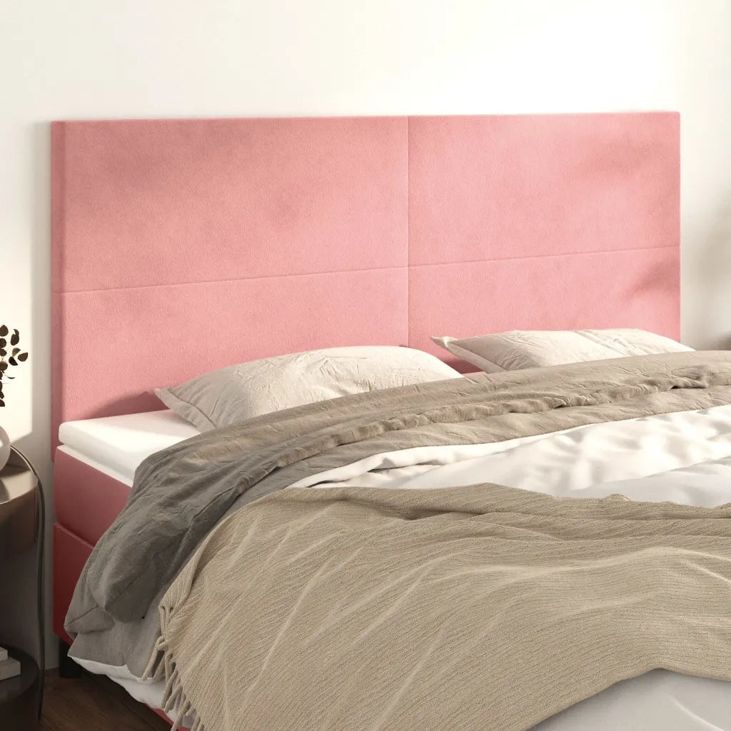 Testiera Rosa 200x5x118/128 cm Velluto 3116123
