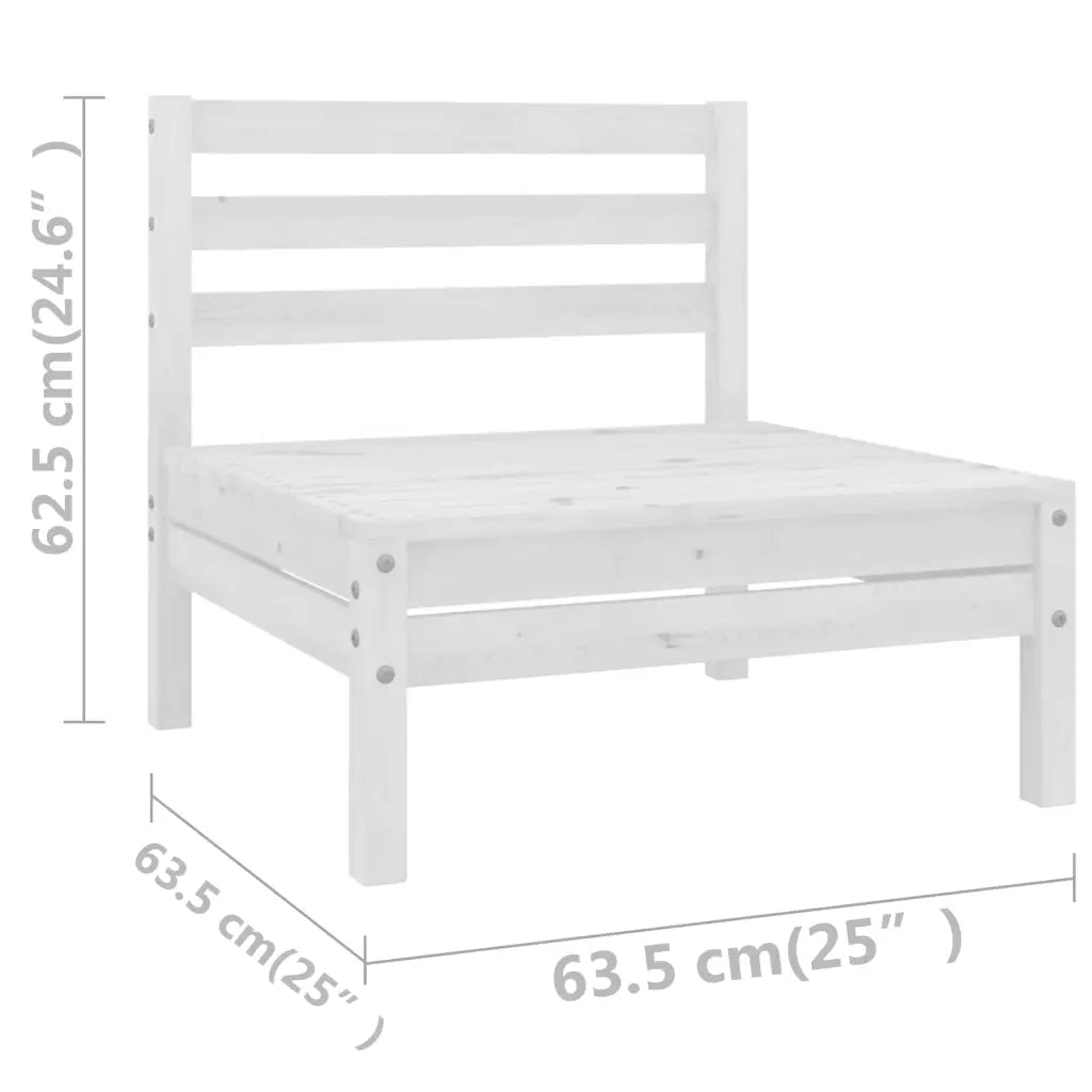 Set Divani da Giardino 3 pz | Set Salotto da Giardino Bianco in Legno Massello di Pino