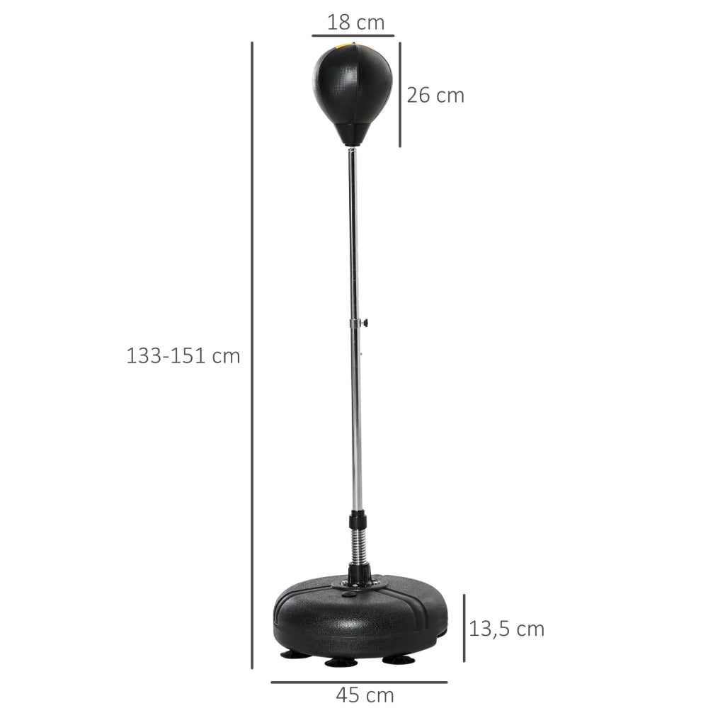 Saco da Boxe con Base Regolabile in Altezza ¨C zephmum ¨C Nero ?45x133-151 cm