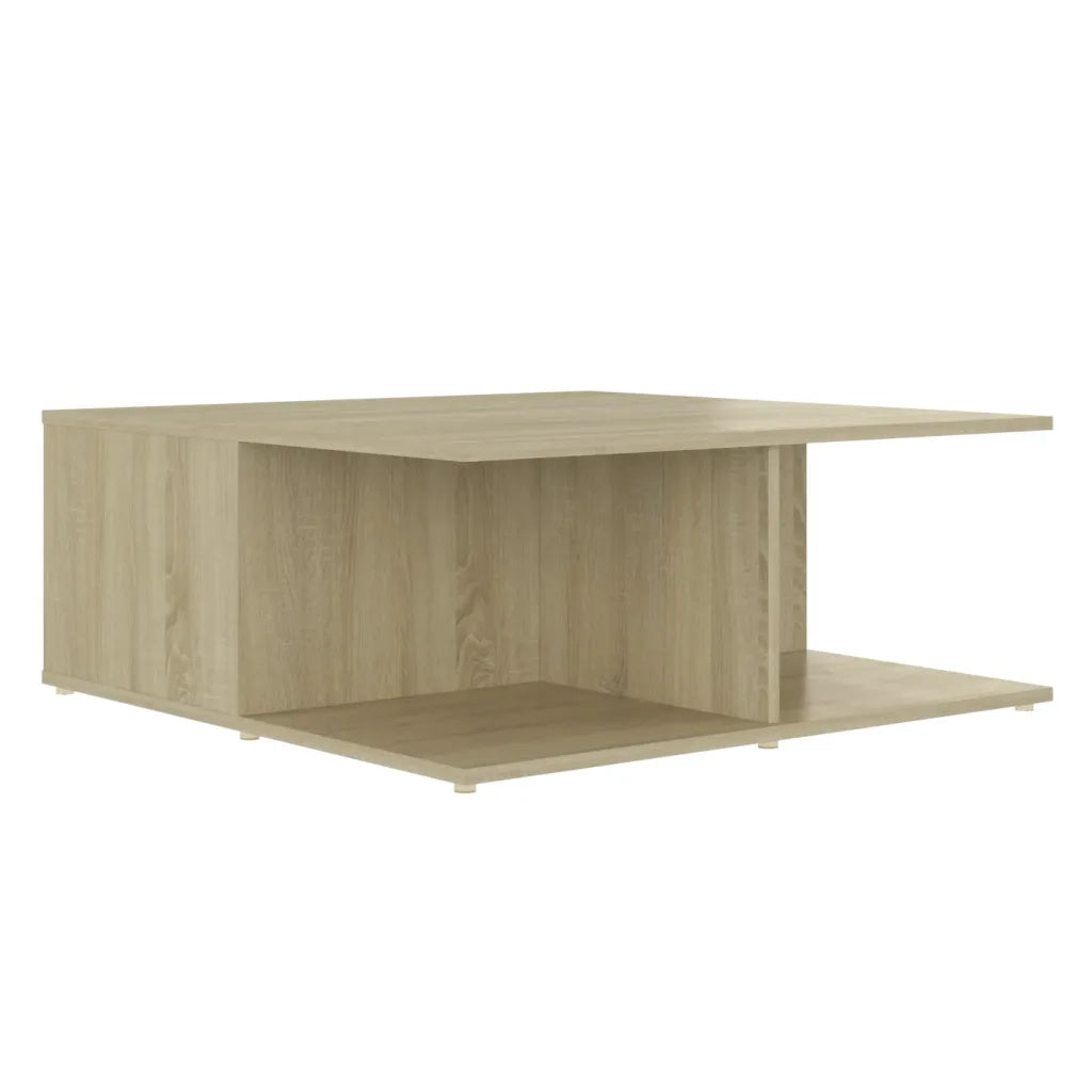 Tavolino Salotto-Tavolino da soggiorno-Tavolo Bianco e Rovere Sonoma 80x80x31cm Multistrato