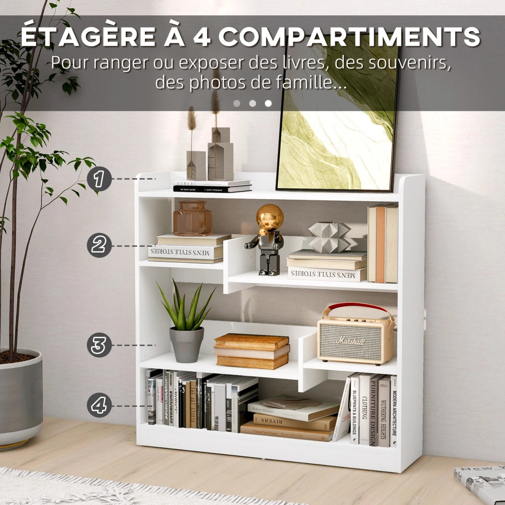 Libreria scaffale mobile ¨C Minimal ¨C Bianco 90x24x91 cm