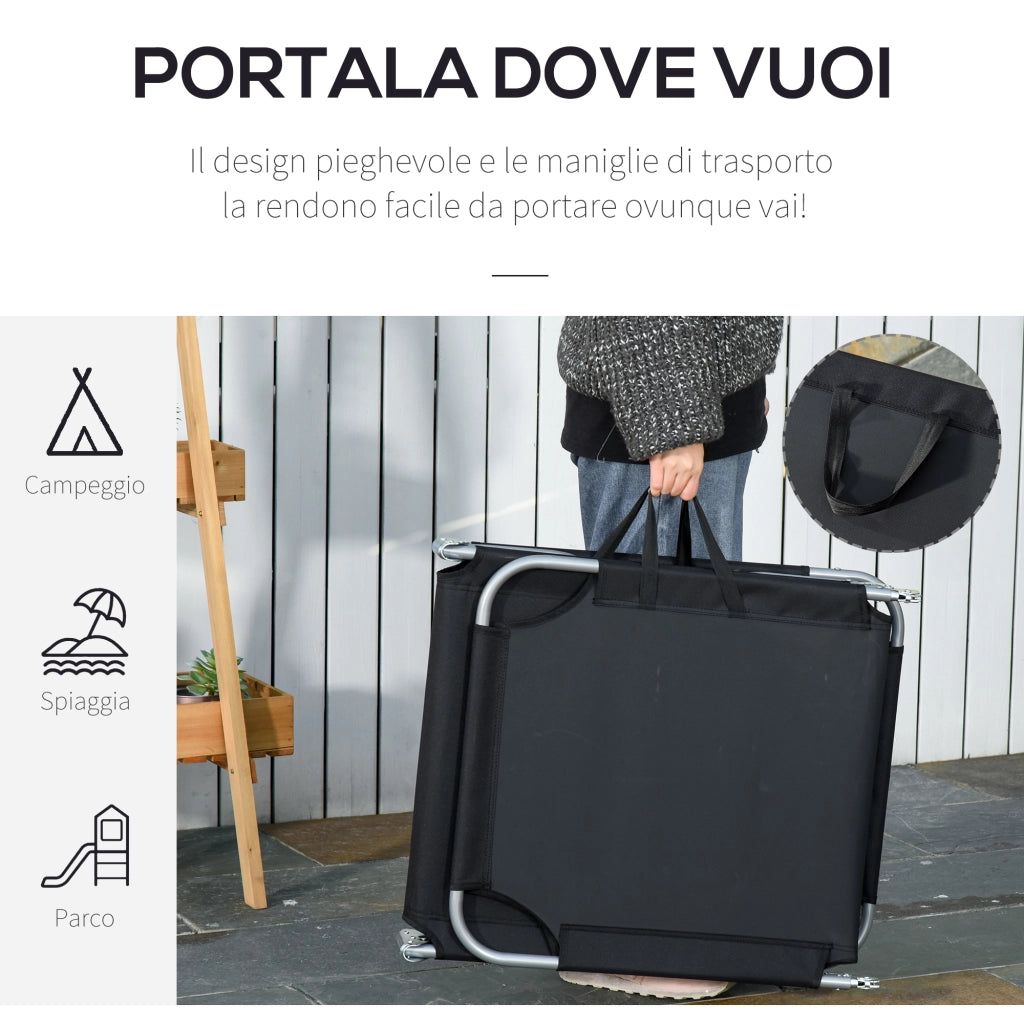 Sdraio Pieghevole da Giardino ¨C Xylo ¨C Metallo e Tessuto Oxford Traspirante