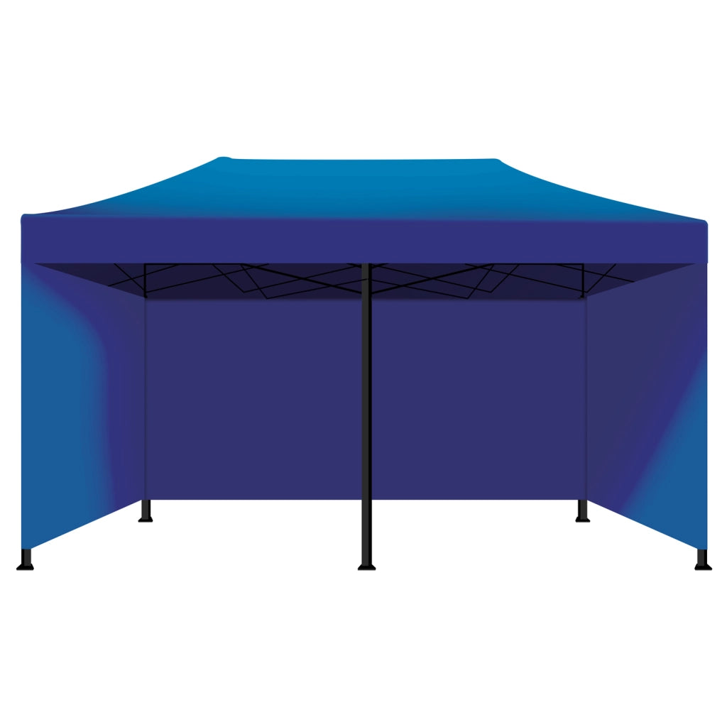 Taman Tenda / Gazebo Per Giardino 3X6 Impermeabile Tendone Pieghevole Per Fiere E Mercati Con Teli Laterali Colore Blu