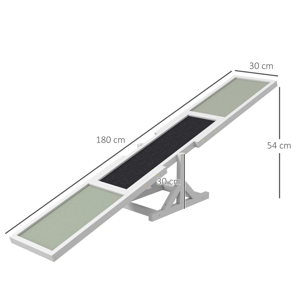 Tavola Equilibrio Agility Cani ¨C Xylo ¨C Antiscivolo 180x30x30cm Grigio Bianco