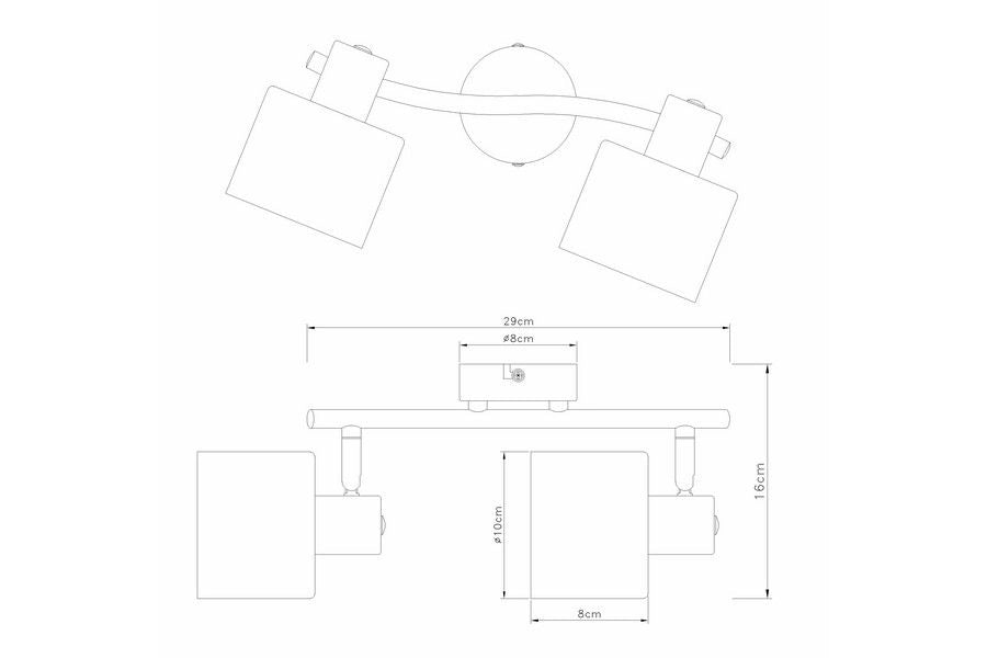 Plafoniera Elmo glamour cromata 2 luci E14 Reality