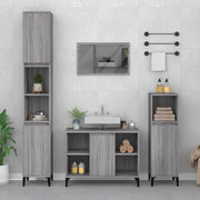 Mobile Lavabo-Armadietto da bagno Grigio Sonoma 80x33x60 cm in Legno Multistrato 415807
