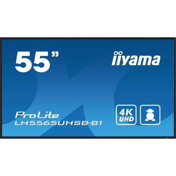 Iiyama lh5565uhsb-b1 visualizzatore di messaggi design chiosco 138,7 cm (54.6") led wi-fi 800 cd/m² 4k ultra hd nero processore integrato android 11 24/7