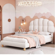 LETTO imbottito 90x200 cm Bouclé Bianco
