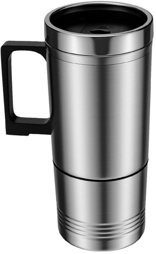 Moka elettrico riscaldato 12V, 300 ml, con maniglia in acciaio inossidabile.