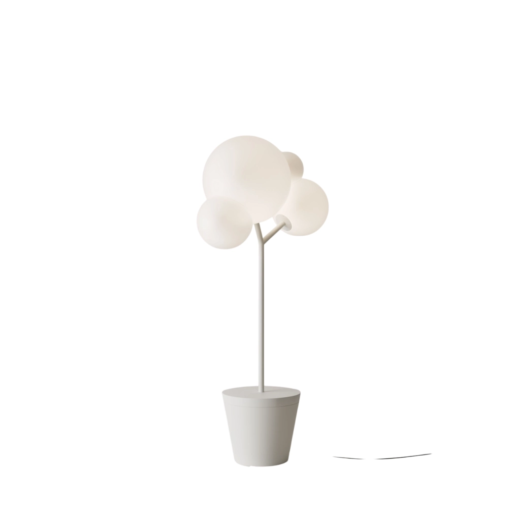 Zafferano - Lampada da terra Tree of Light per esterni e interni Bianca - Piantana LED E27 - Piano d'appoggio regolabile