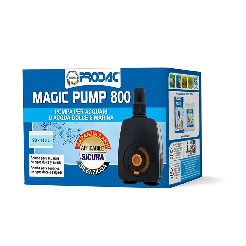 Prodac Magic Pump - Pompa Regolabile per acqua dolce e marina Modello: 800 (300-800 L/H)