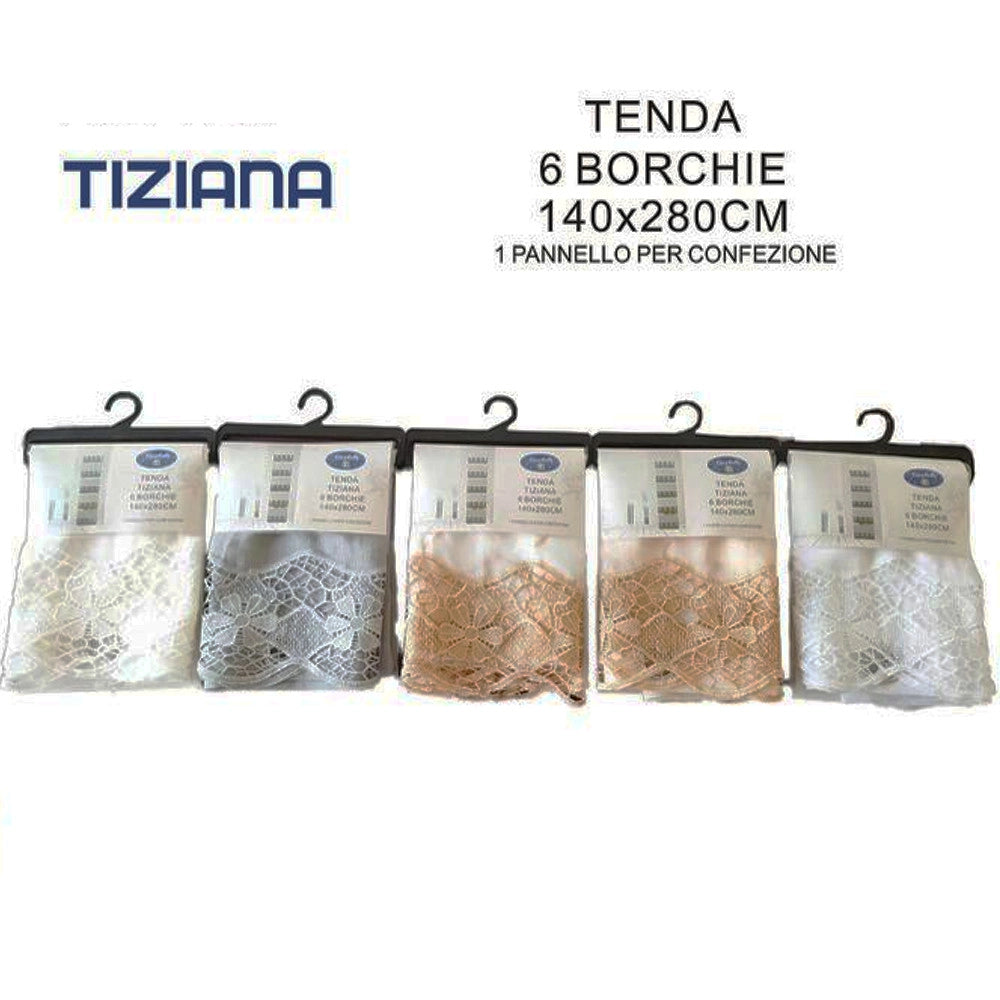 Trade Shop - Tenda Tiziana Pannello Singolo 6 Borchie Porta Finestra Cucina Bastone 140x280cm -