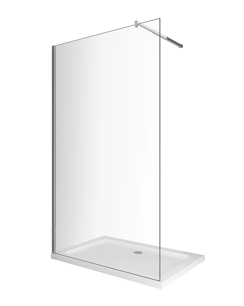 Parete doccia 8 MM Walk in Reversibile Altezza 200 CM 120 regolabile 118-120
