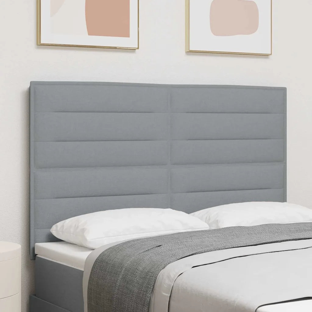 Testiera | Testata LED con strisce LED Grigio chiaro 144 cm Tessuto