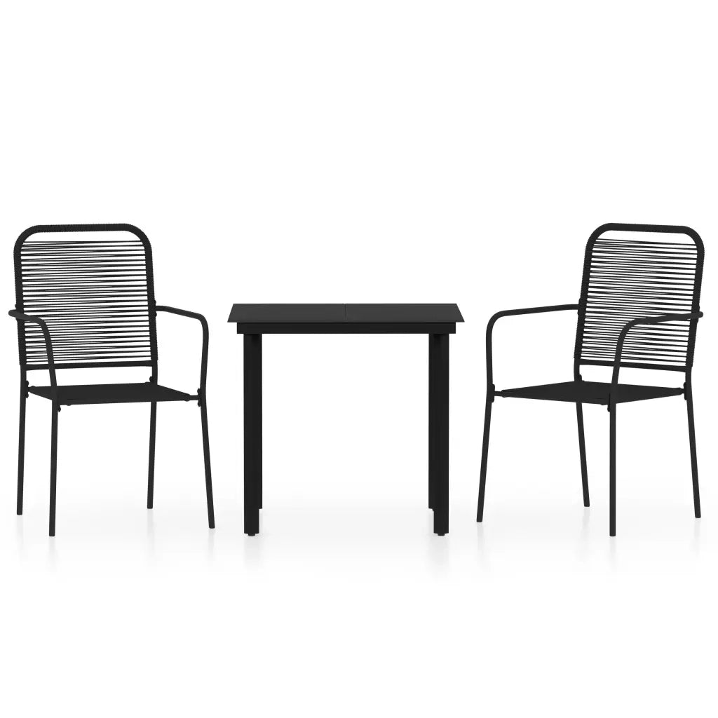 Set Mobili da Pranzo per Giardino 3 pz Nero 3099137