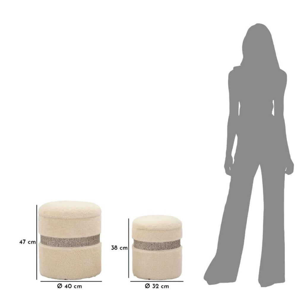 Pouf VKH720, Beige, MDF, 47x40x40 cm