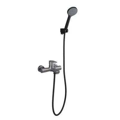 Miscelatore vasca nichel nero satinato con duplex e kit doccia serie  Lizzy