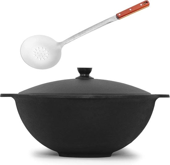 Pentola da Cottura in Acciaio Inox 22L con Spatola a Schiuma e Coperchio in Alluminio - Ideale per Stufa e Fornello