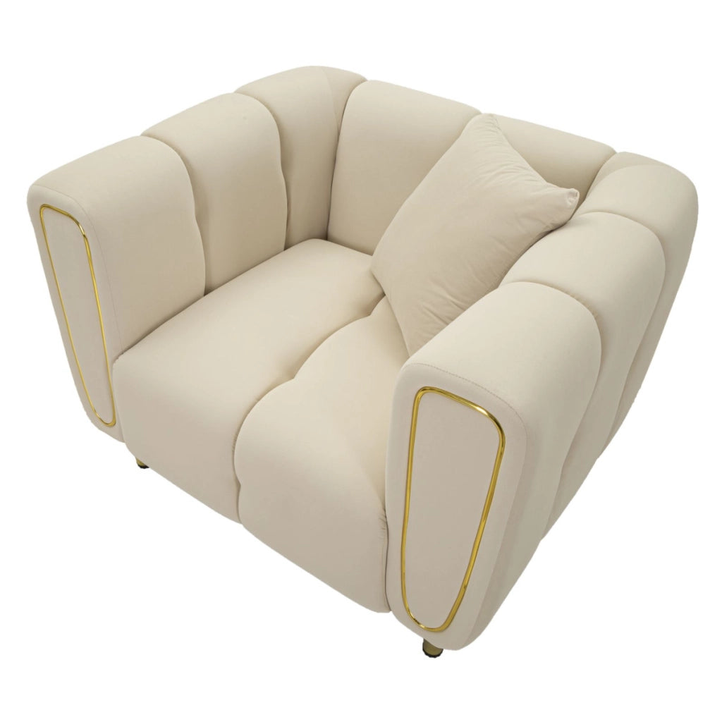 Poltrona VKH322, Beige, Legno, 81x97x71 cm