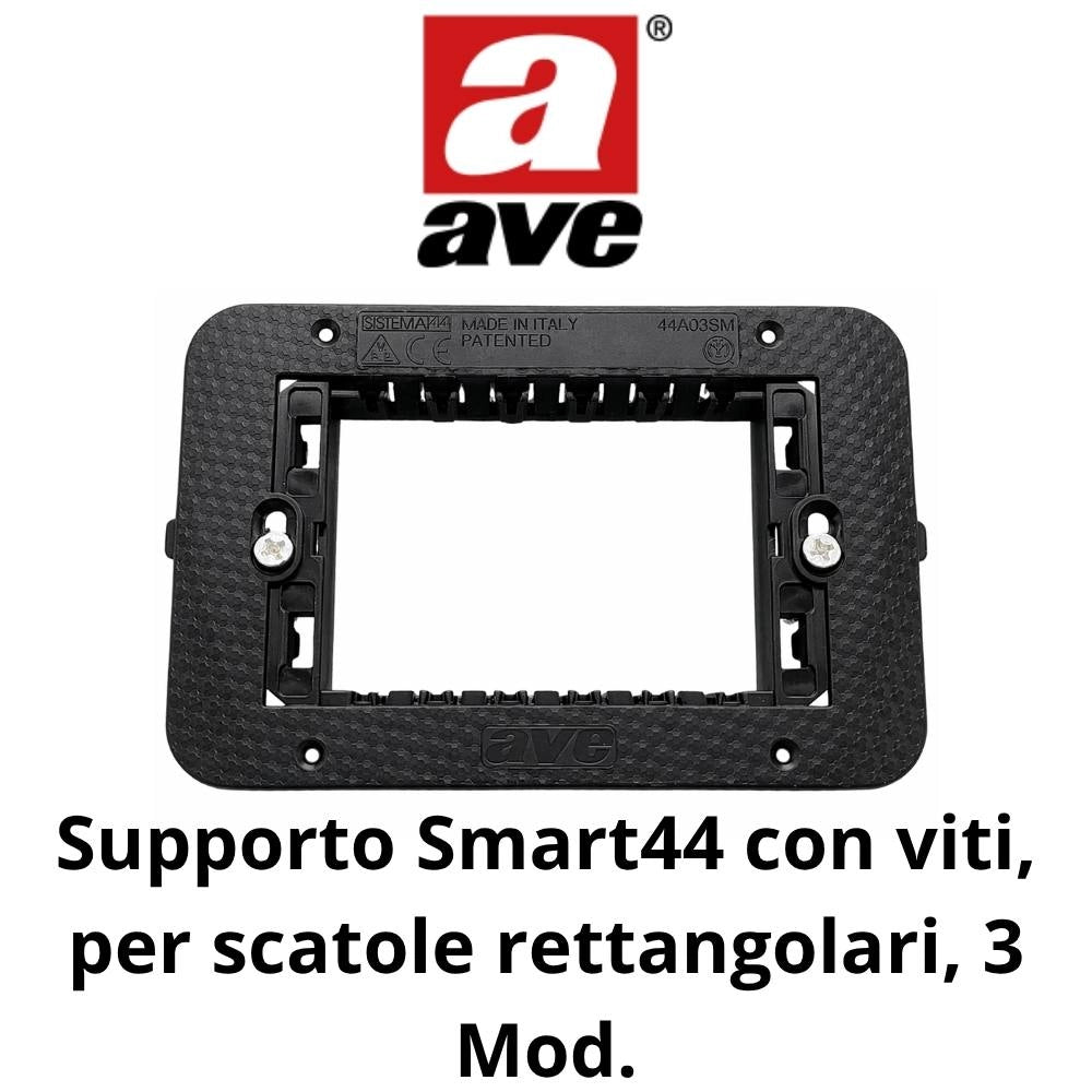 Supporto da incasso per moduli smart 44 per impianti elettrici *** numero posti 3 moduli, confezione 1
